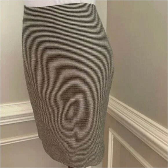 Talbots Blue and Cream Pinstriped Pencil Skirt Size 8P - Picture 9 of 12